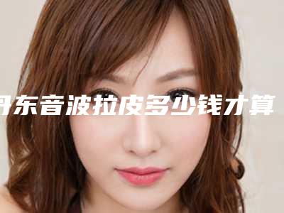 丹东音波拉皮多少钱才算便宜,丹东音波拉皮的价格详解