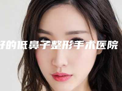 好的低鼻子整形手术医院推荐:低鼻子整形手术医院前20强首度推出